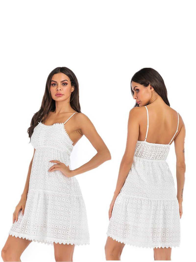 New Eyelet Lace Mini Dress - Dresses - INS | Online Fashion Free Shipping Clothing, Dresses, Tops, Shoes - 03/02/2021 - 2XL - Casual