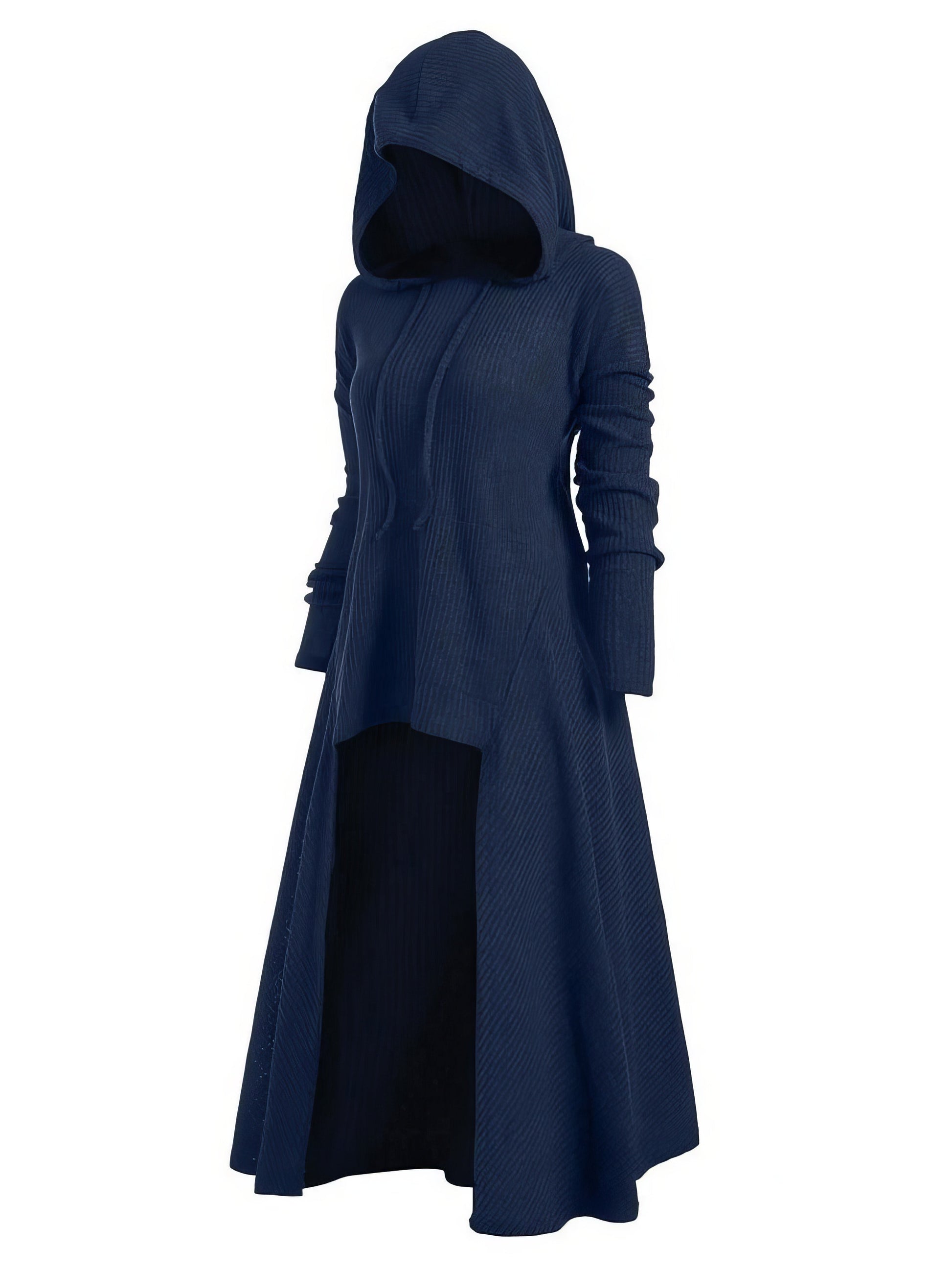 Maxi Dresses - Night Knight Pullover Hooded Coat Dress - MsDressly