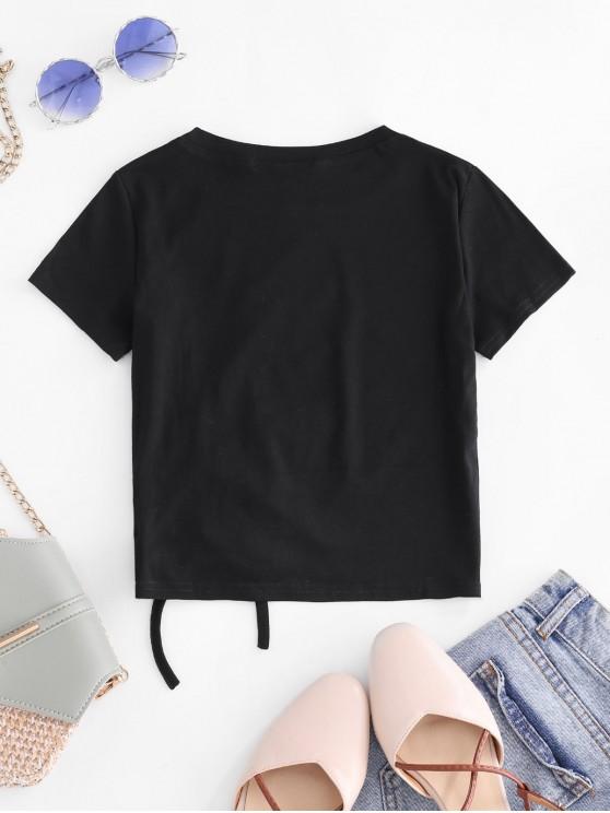 No Thin Special Graphic Cinched Tee - INS | Online Fashion Free Shipping Clothing, Dresses, Tops, Shoes