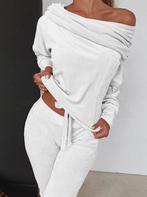 Off Shoulder Ruched Top & Pant Sets - Sets - INS | Online Fashion Free Shipping Clothing, Dresses, Tops, Shoes - 02/19/2021 - 2 piece sets - Autumn