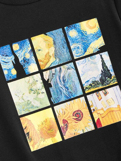 Oil Painting Print Tee - INS | Online Fashion Free Shipping Clothing, Dresses, Tops, Shoes