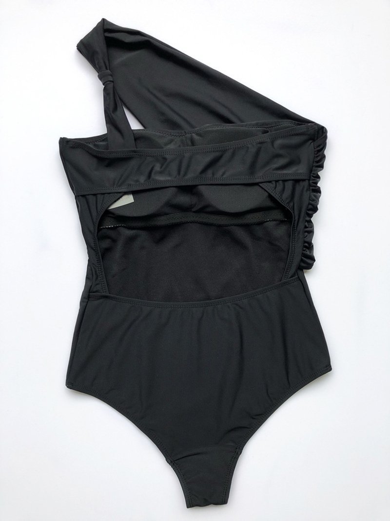 One-shoulder Beach One-piece Swimsuit - One-piece Swimsuits - INS | Online Fashion Free Shipping Clothing, Dresses, Tops, Shoes - 17/05/2021 - Color_Black - Color_Red
