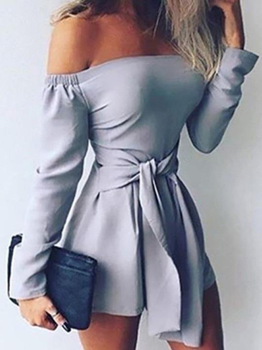 One-Shoulder Long Sleeve Paillette Jumpsuit - Jumpsuits & Rompers - INS | Online Fashion Free Shipping Clothing, Dresses, Tops, Shoes - 10-20 - 20/07/2021 - Bottom