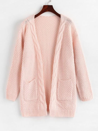 Open Front Cable Knit Chunky Cardigan - INS | Online Fashion Free Shipping Clothing, Dresses, Tops, Shoes