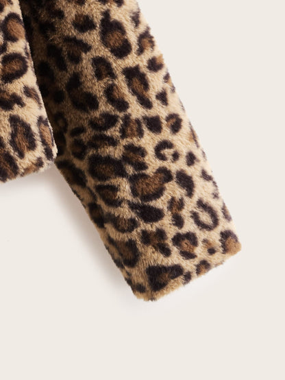 Open Front Leopard Print Fuzzy Coat - INS | Online Fashion Free Shipping Clothing, Dresses, Tops, Shoes