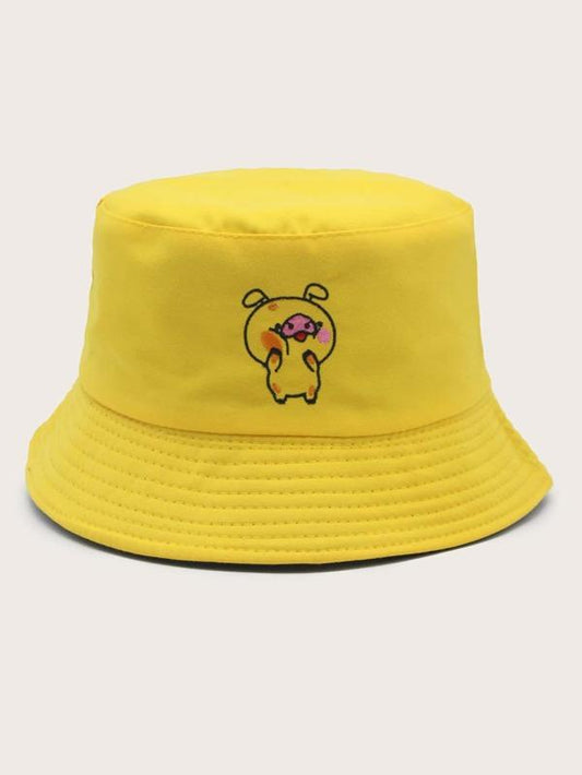 Pig Embroidery Bucket Hat - LuckyFash™