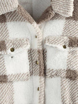 Plaid Drop Shoulder Pocket Teddy Coat - INS | Online Fashion Free Shipping Clothing, Dresses, Tops, Shoes