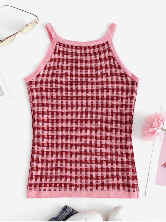 Plaid Slim Knitted Tank Top - INS | Online Fashion Free Shipping Clothing, Dresses, Tops, Shoes