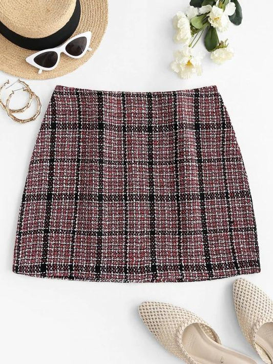 Plaid Tweed Mini Skirt - INS | Online Fashion Free Shipping Clothing, Dresses, Tops, Shoes