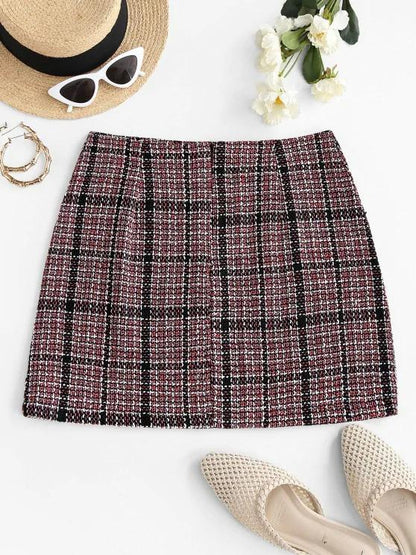 Plaid Tweed Mini Skirt - INS | Online Fashion Free Shipping Clothing, Dresses, Tops, Shoes