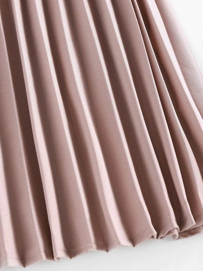 Pleated Elastic Waist Midi Skirt - INS | Online Fashion Free Shipping Clothing, Dresses, Tops, Shoes
