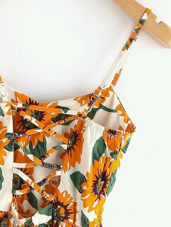 Plus Floral Print Cami Dress - INS | Online Fashion Free Shipping Clothing, Dresses, Tops, Shoes