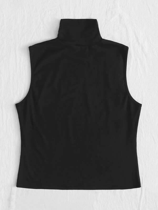 Plus High Neck Solid Tank Top - INS | Online Fashion Free Shipping Clothing, Dresses, Tops, Shoes