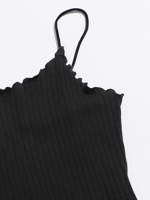 Plus Lettuce Trim Rib-knit Dress - INS | Online Fashion Free Shipping Clothing, Dresses, Tops, Shoes