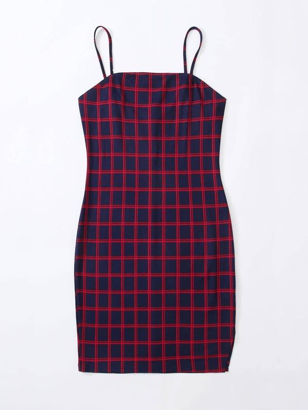 Plus Plaid Slip Dress - INS | Online Fashion Free Shipping Clothing, Dresses, Tops, Shoes