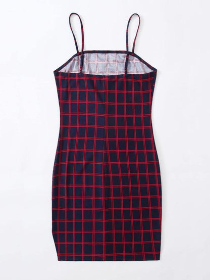 Plus Plaid Slip Dress - INS | Online Fashion Free Shipping Clothing, Dresses, Tops, Shoes