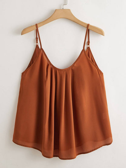Plus Pleated Cami Top - INS | Online Fashion Free Shipping Clothing, Dresses, Tops, Shoes