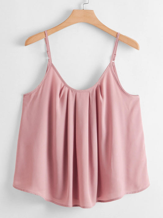 Plus Pleated Cami Top - INS | Online Fashion Free Shipping Clothing, Dresses, Tops, Shoes