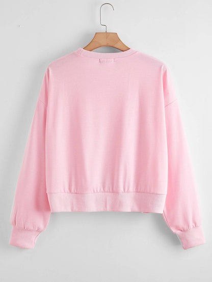 Plus Strawberry & Letter Graphic Sweatshirt - INS | Online Fashion Free Shipping Clothing, Dresses, Tops, Shoes