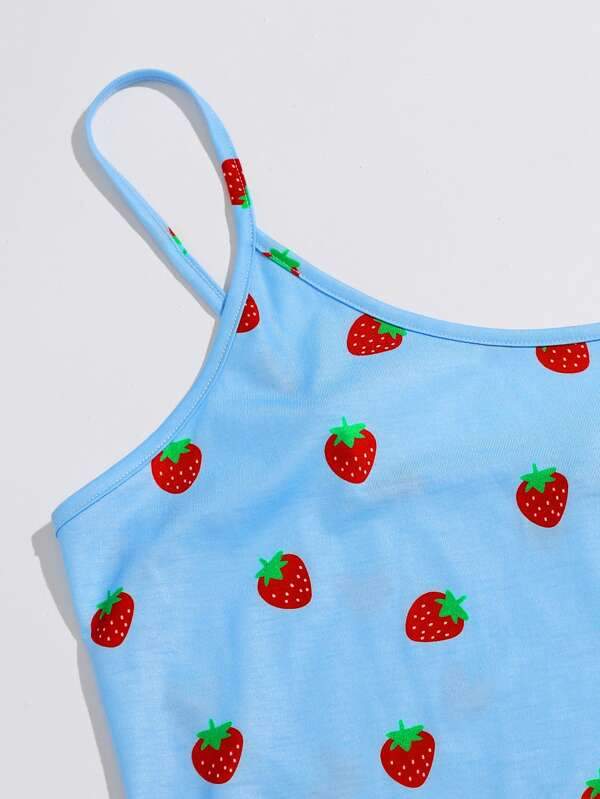 Plus Strawberry Print Cami Top - INS | Online Fashion Free Shipping Clothing, Dresses, Tops, Shoes