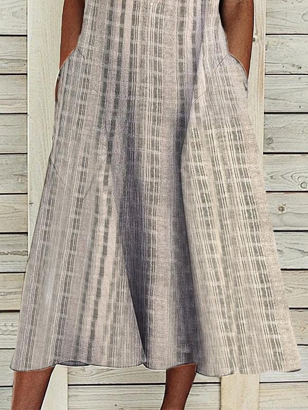 Pocket Button Sleeveless Loose Dress - Midi Dresses - INS | Online Fashion Free Shipping Clothing, Dresses, Tops, Shoes - 03/06/2021 - Category_Midi Dresses - Color_Gray