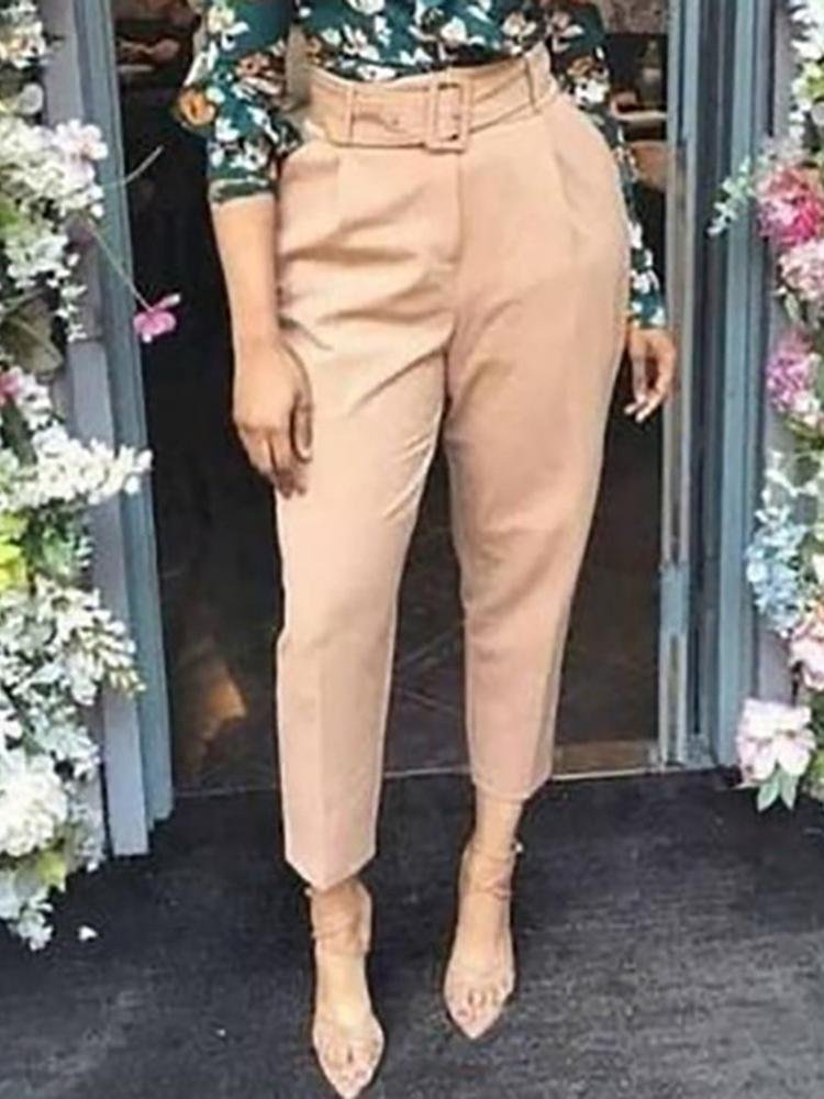 Pocket Design Solid Tailored Pants - Pants - INS | Online Fashion Free Shipping Clothing, Dresses, Tops, Shoes - 04/05/2021 - Category_Pants - Color_Khaki