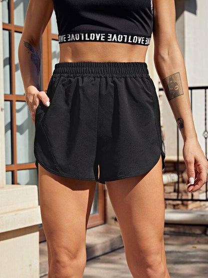 Pocket Pointelle Detailed Sports Shorts - INS | Online Fashion Free Shipping Clothing, Dresses, Tops, Shoes