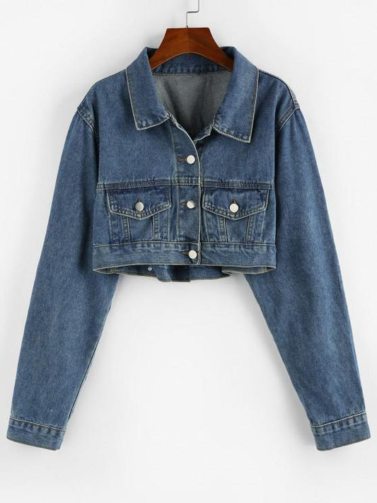 Pockets Short Denim Jacket - INS | Online Fashion Free Shipping Clothing, Dresses, Tops, Shoes