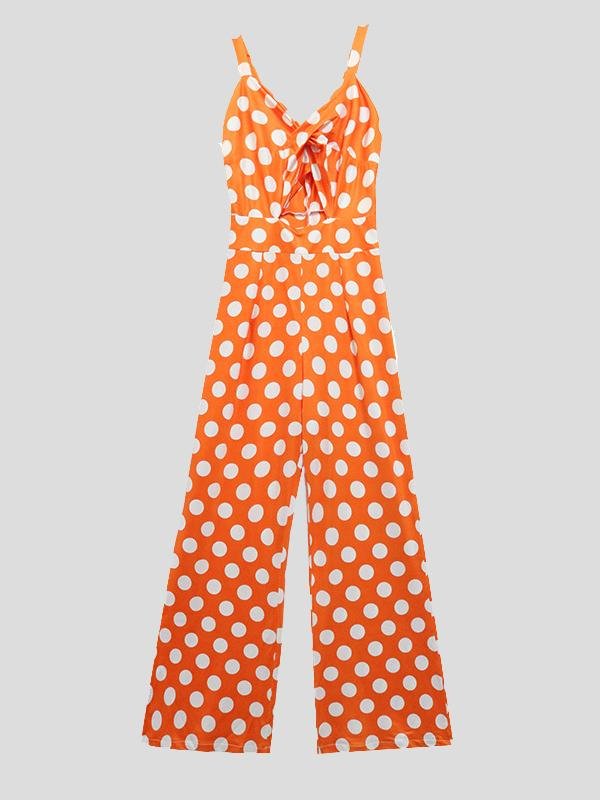 Polka Dot Print Sleeveless Jumpsuit - Jumpsuit & Rompers - INS | Online Fashion Free Shipping Clothing, Dresses, Tops, Shoes - 25/06/2021 - 30-40 - Bottoms