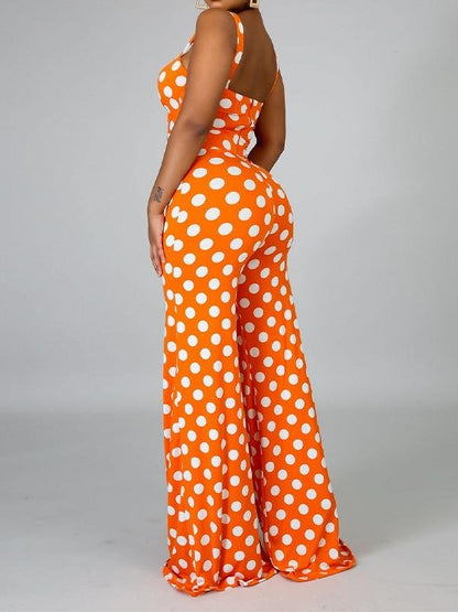 Polka Dot Print Sleeveless Jumpsuit - Jumpsuit & Rompers - INS | Online Fashion Free Shipping Clothing, Dresses, Tops, Shoes - 25/06/2021 - 30-40 - Bottoms