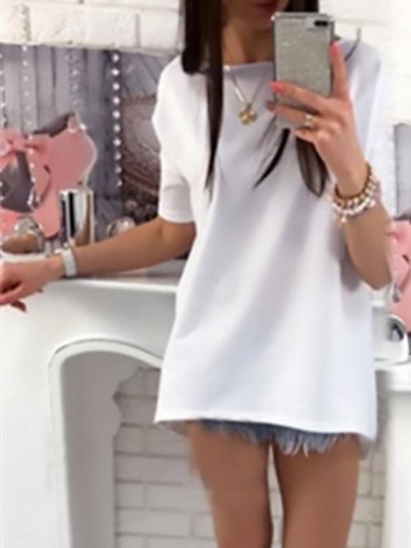 Print Deep V Halter Backless Short Sleeves T-shirt Dress - Mini Dresses - INS | Online Fashion Free Shipping Clothing, Dresses, Tops, Shoes - 10-20 - 23/07/2021 - color-blue