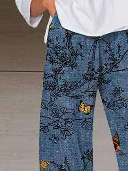 Printed Butterfly Casual Lantern Pocket Trousers - Pants - INS | Online Fashion Free Shipping Clothing, Dresses, Tops, Shoes - 15/06/2021 - Bottom - Category_Pants