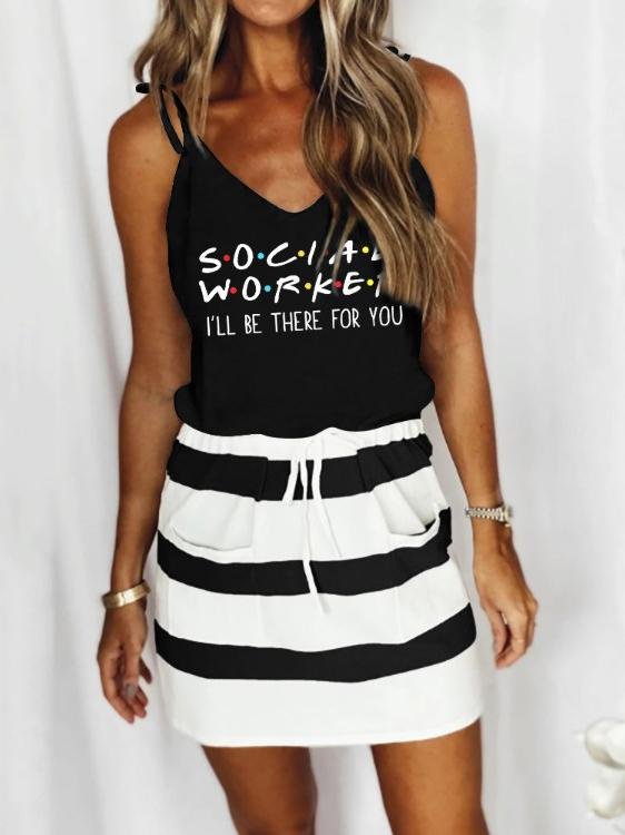 Printed Casual Lace-up Drawstring Dress - Mini Dresses - INS | Online Fashion Free Shipping Clothing, Dresses, Tops, Shoes - 09/06/2021 - Category_Mini Dresses - Color_Black