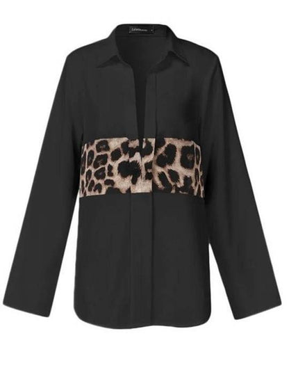 Printed Leopard Print Loose Ladies Shirt - Blouses - INS | Online Fashion Free Shipping Clothing, Dresses, Tops, Shoes - 02/04/2021 - 2XL - 3XL