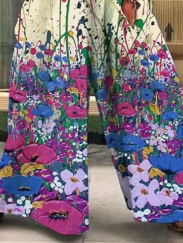 Printed Loose Strap Wide-leg Jumpsuit - Jumpsuit & Rompers - INS | Online Fashion Free Shipping Clothing, Dresses, Tops, Shoes - 17/06/2021 - 30-40 - Bottoms