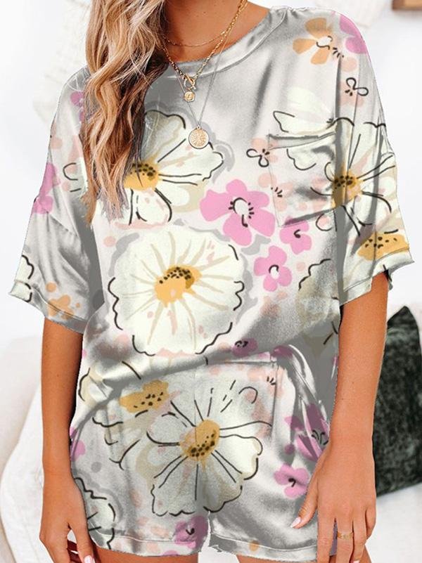 Printed Pajamas And Home Service Short-sleeved Shorts Two-piece Suit - Pajama Sets - INS | Online Fashion Free Shipping Clothing, Dresses, Tops, Shoes - 13/05/2021 - 13052021 - 130521