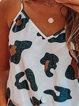 Printed Sleeveless V-Neck Casual Tank Tops - Tank Tops - INS | Online Fashion Free Shipping Clothing, Dresses, Tops, Shoes - 02/07/2021 - 10-20 - Category_Tank Tops