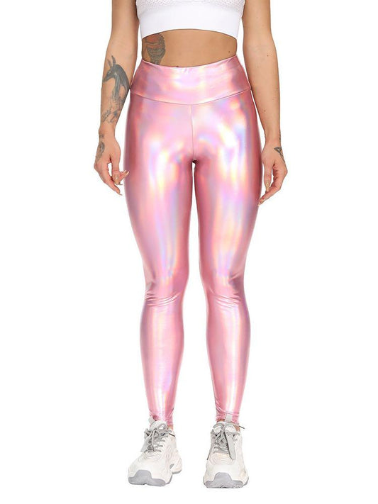 PU Leather Holographic Sports Leggings - INS | Online Fashion Free Shipping Clothing, Dresses, Tops, Shoes