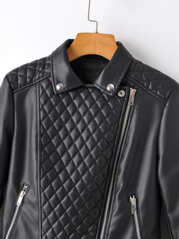 PU Zip Detail Belted Moto Jacket - INS | Online Fashion Free Shipping Clothing, Dresses, Tops, Shoes