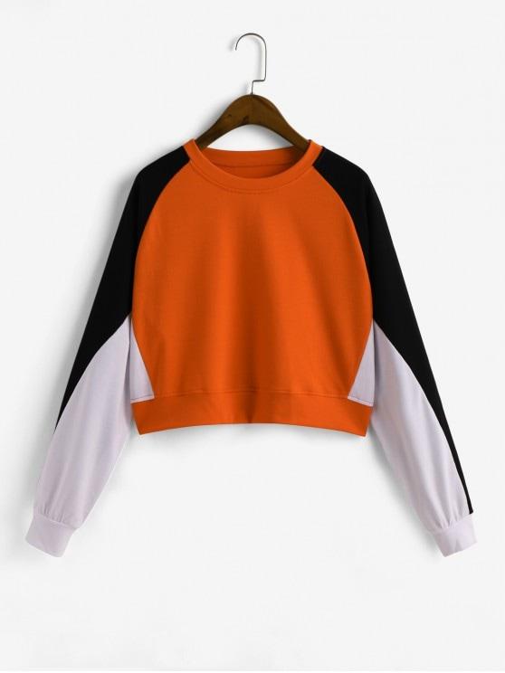 Pullover Colorblock Raglan Sleeve Sweatshirt - INS | Online Fashion Free Shipping Clothing, Dresses, Tops, Shoes