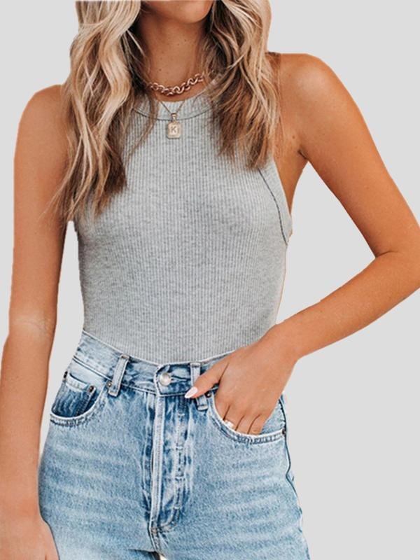 Pure Round Neck Bottoming Casual Tank Tops - Tank Tops - INS | Online Fashion Free Shipping Clothing, Dresses, Tops, Shoes - 10-20 - 30/06/2021 - Category_Tank Tops