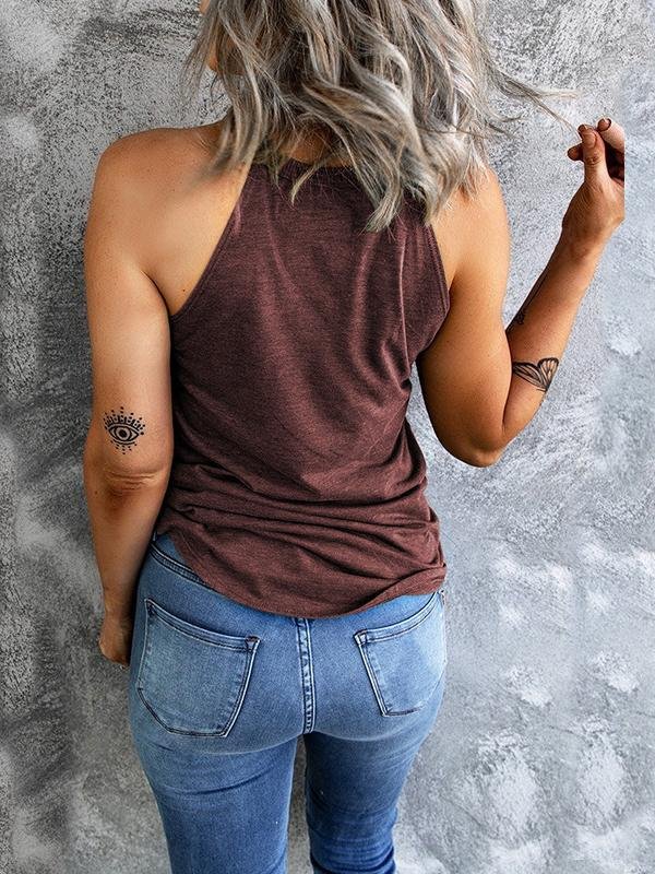 Pure Round Neck Sleeveless Casual Tank Tops - Tank Tops - INS | Online Fashion Free Shipping Clothing, Dresses, Tops, Shoes - 05/07/2021 - 10-20 - Category_Tank Tops