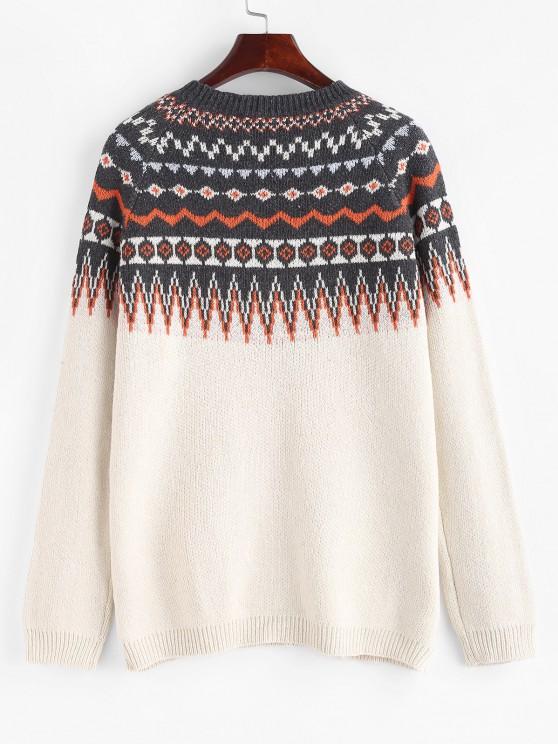 Raglan Sleeve Fair Isle Knit Sweater - INS | Online Fashion Free Shipping Clothing, Dresses, Tops, Shoes