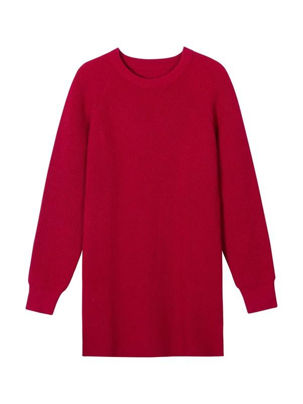 Raglan Sleeve Ribbed Knit Longline Sweater - INS | Online Fashion Free Shipping Clothing, Dresses, Tops, Shoes