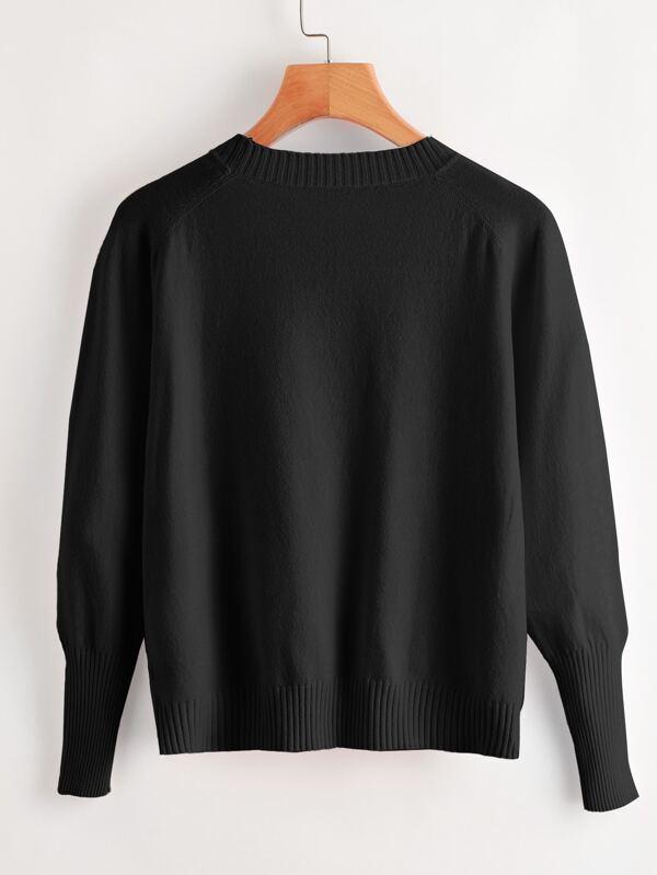 Raglan Sleeve Solid Sweater - INS | Online Fashion Free Shipping Clothing, Dresses, Tops, Shoes