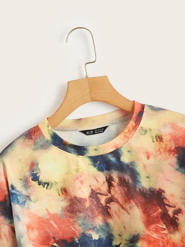 Retro Drop Shoulder Tie Dye Pullover - Sweatshirts - INS | Online Fashion Free Shipping Clothing, Dresses, Tops, Shoes - 01/30/2021 - Casual - GMC-All Under $15