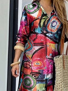Retro Lapel Long Sleeve Dress - Maxi Dresses - INS | Online Fashion Free Shipping Clothing, Dresses, Tops, Shoes - 22/06/2021 - 30-40 - color-blue