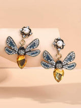 Rhinestone Butterfly Drop Earrings - LuckyFash™