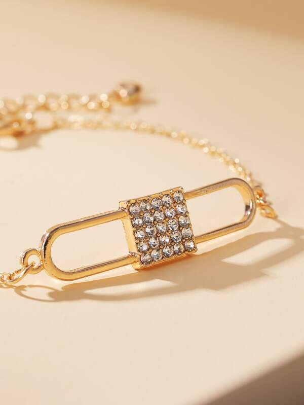 Rhinestone Lock Decor Chain Bracelet - INS | Online Fashion Free Shipping Clothing, Dresses, Tops, Shoes