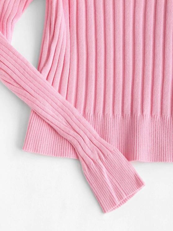Ribbed Bicolor Fitted Jumper Sweater - INS | Online Fashion Free Shipping Clothing, Dresses, Tops, Shoes